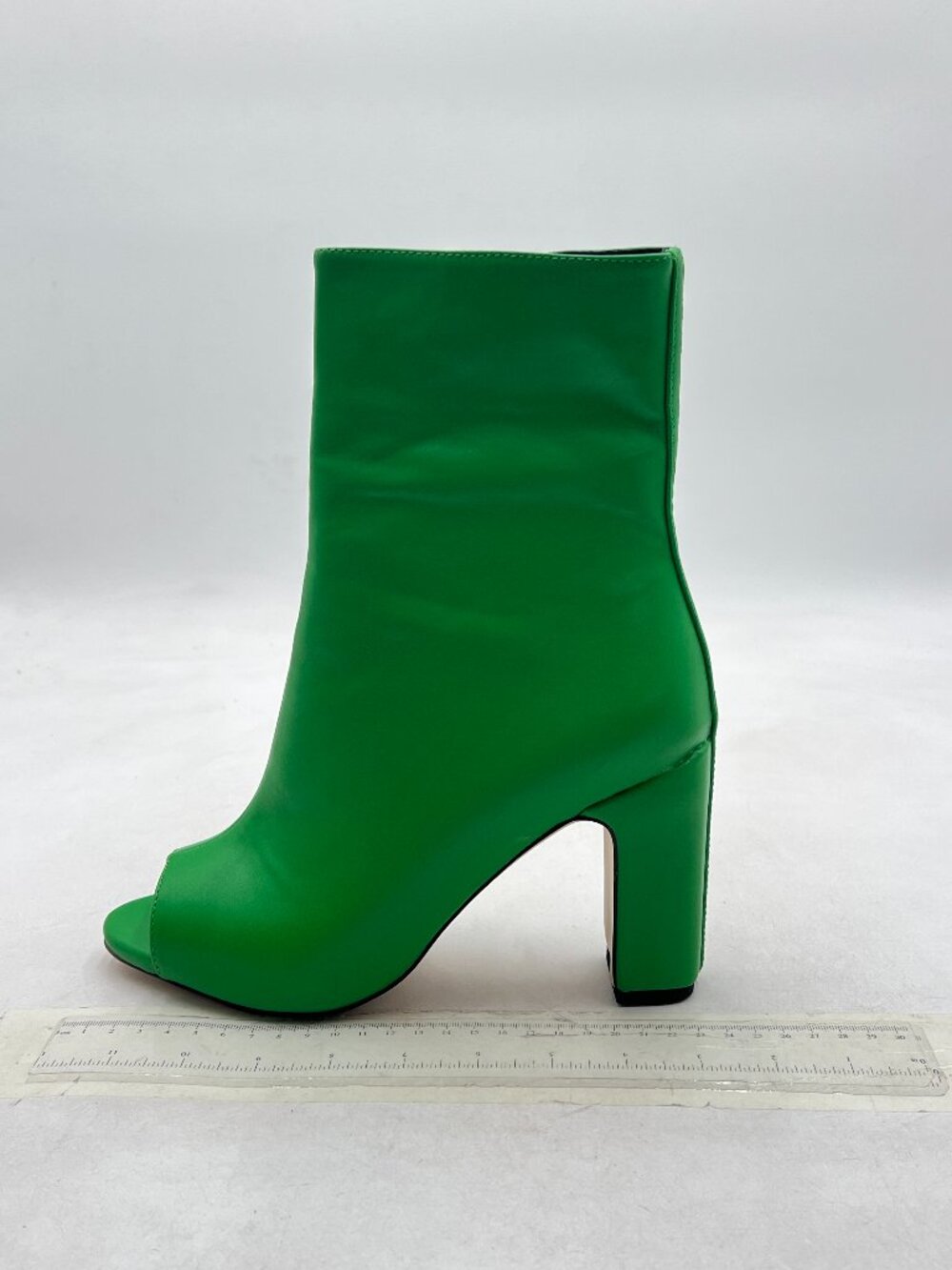 Green Women Stylish Peep Toe Ankle Boots Chunky Heels Party Prom Nightclub Shoes